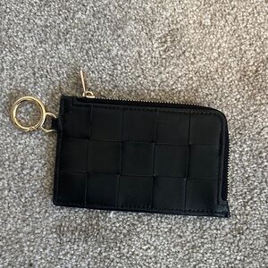 NWOT A New Day Faux Woven Leather Black Wallet